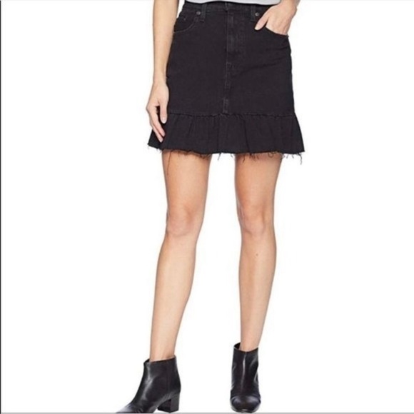 Levi's Black Denim Mile High Ruffle Skirt - Picture 1 of 10